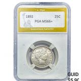 1892 Barber Quarter PGA MS66+