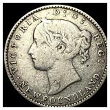 1873 Newfoundland Silver 10 Cents NEARLY  UNCIRCU