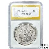 1878 Rev 79 Morgan Silver Dollar PGA AU58