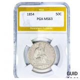1854 Seated Liberty Half Dollar PGA MS63