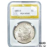 1885-O Morgan Silver Dollar PGA MS66