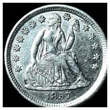 1857-O Silver Seated Liberty Dime CLOSELY  UNCIRC