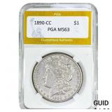 1890-CC Morgan Silver Dollar PGA MS63