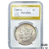 1887-O Morgan Silver Dollar PGA MS64