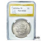 1878 Rev 79 Morgan Silver Dollar PGA MS66
