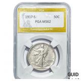 1917-S Walking Liberty Half Dollar PGA MS62