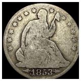 1853-O Silver Seated Liberty Half Dollar  NICELY