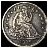 1839 Silver Seated Liberty Half Dime NEARLY  UNCI