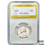 1936 Washington Silver Quarter PGA MS66