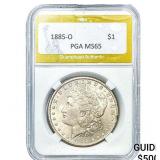 1885-O Morgan Silver Dollar PGA MS65