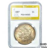 1887 Morgan Silver Dollar PGA MS65