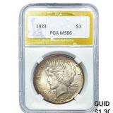 1923 Silver Peace Dollar PGA MS66