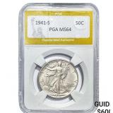 1941-S Walking Liberty Half Dollar PGA MS64