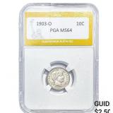1903-O Barber Dime PGA MS64