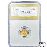 1852 Rare Gold Dollar PGA MS64