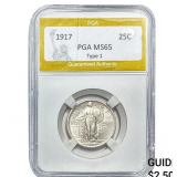 1917 Standing Liberty Quarter PGA MS65 Type 1