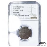 1914 Mexico Durango Copper 5 Centavos 