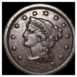 1853 Braided Hair Large Cent CLOSELY  UNCIRCULATE
