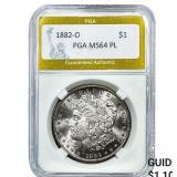 1882-O Morgan Silver Dollar PGA MS64PL