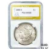 1880-S Morgan Silver Dollar PGA MS66