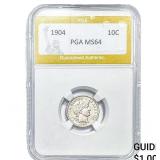 1904 Barber Dime PGA MS64
