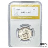 1947-S Washington Silver Quarter PGA MS67