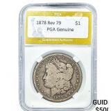 1878 Rev 79 Morgan Silver Dollar PGA Genuine