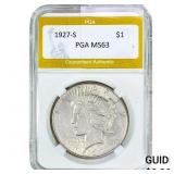 1927-S Silver Peace Dollar PGA MS63