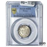 1914-M Mexico Silver 20 Centavos PCGS MS64