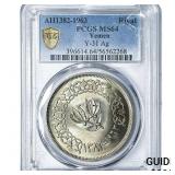 1963 Yemen Silver 1 Riyal PCGS MS64