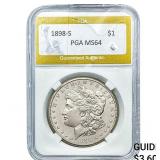 1898-S Morgan Silver Dollar PGA MS64