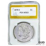 1878-S Morgan Silver Dollar PGA MS63