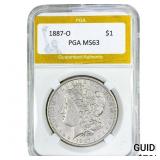 1887-O Morgan Silver Dollar PGA MS63