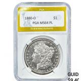 1880-O Morgan Silver Dollar PGA MS64PL
