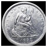 1858 Silver Seated Liberty Quarter CLOSELY  UNCIR