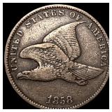 1858 Copper-Nickel Flying Eagle Cent NEARLY  UNCI