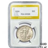 1934 Walking Liberty Half Dollar PGA MS66