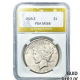 1923-S Silver Peace Dollar PGA MS66