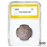 1820 Coronet Head Large Cent PGA MS65BN