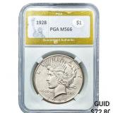 1928 Silver Peace Dollar PGA MS66