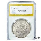 1921-D Morgan Silver Dollar PGA MS64