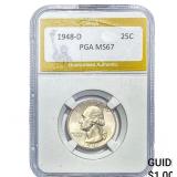 1948-D Washington Silver Quarter PGA MS67