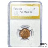 1933-D Wheat Cent PGA MS66RD
