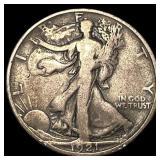 1921-D Silver Half Dollar NICELY CIRCULATED