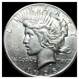 1928 Silver Peace Dollar CLOSELY UNCIRCULATED