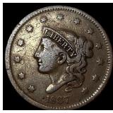 1837 Large Cent Coronet Head ABOUT  UNCIRCULATED