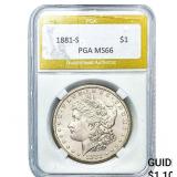 1881-S Morgan Silver Dollar PGA MS66