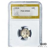 1914 Barber Dime PGA MS66