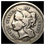 1867 Nickel Three-Cent Piece LIGHTLY CIRCULATED