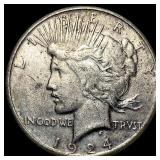 1924 Silver Peace Dollar NEARLY UNCIRCULATED